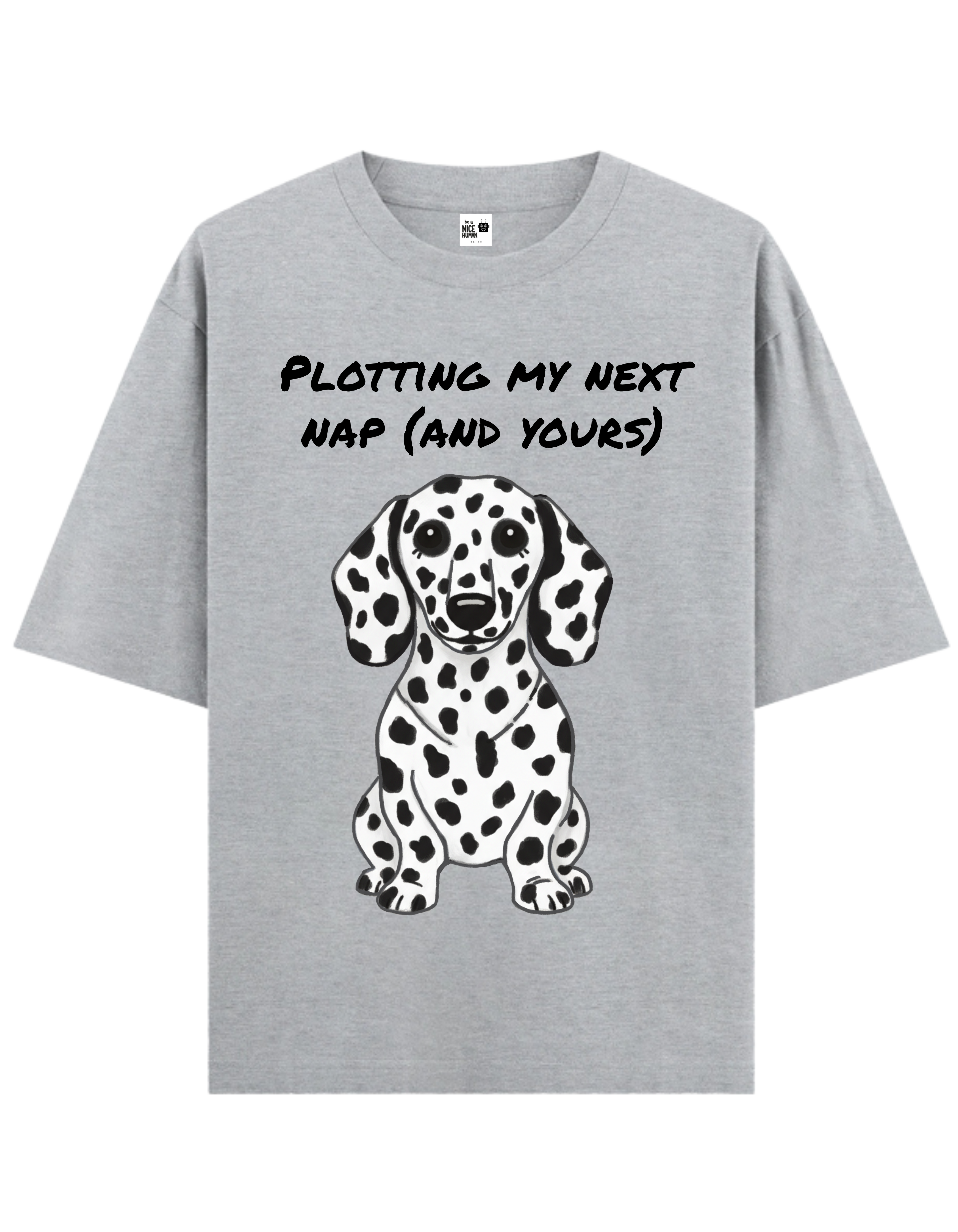 Black & White Dalmatian Unisex Oversized T-Shirt