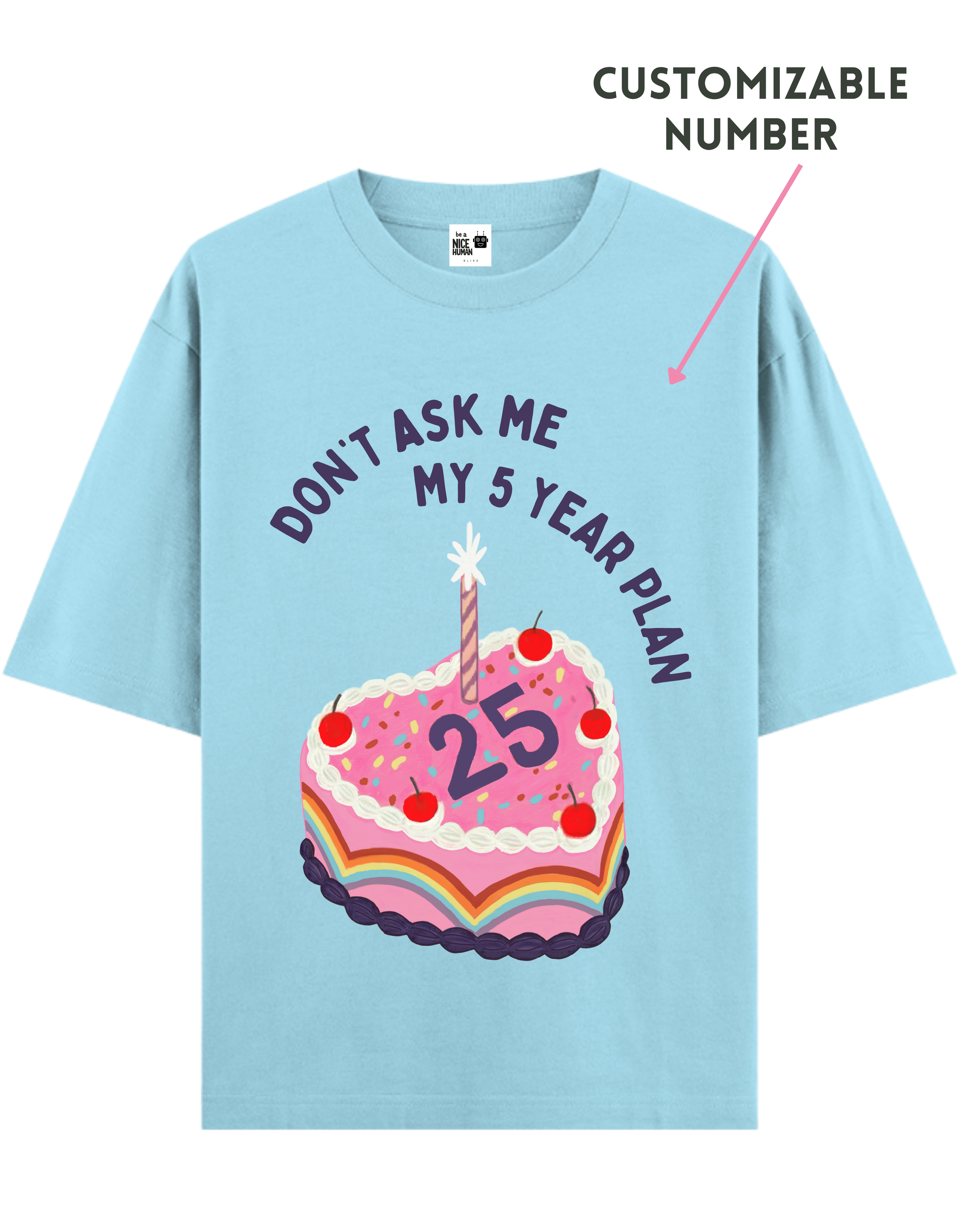 Personalized Heart Cake with Rainbow Flare Unisex T-Shirt