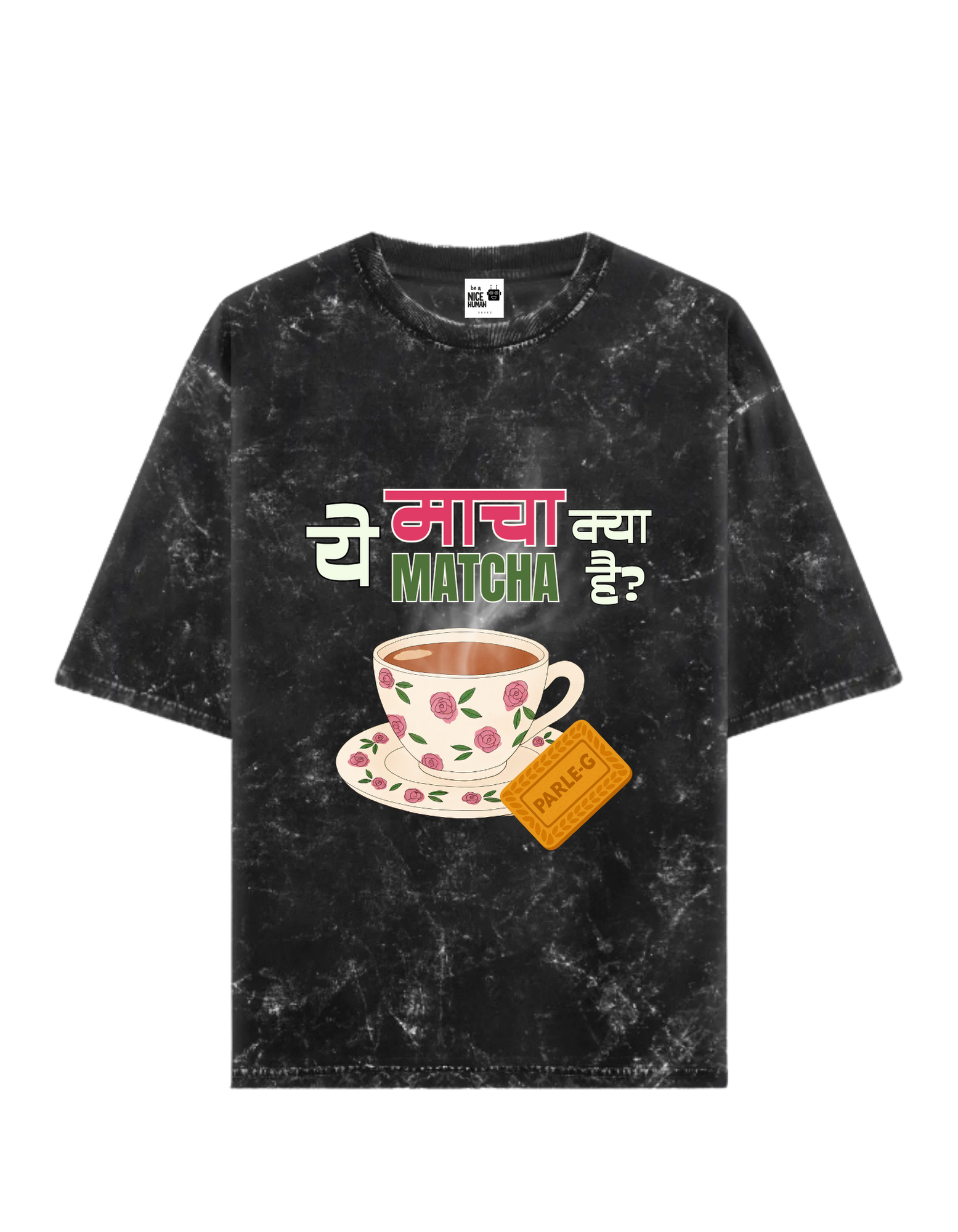 Funny Chai Over Matcha Graphic Washed T-Shirt
