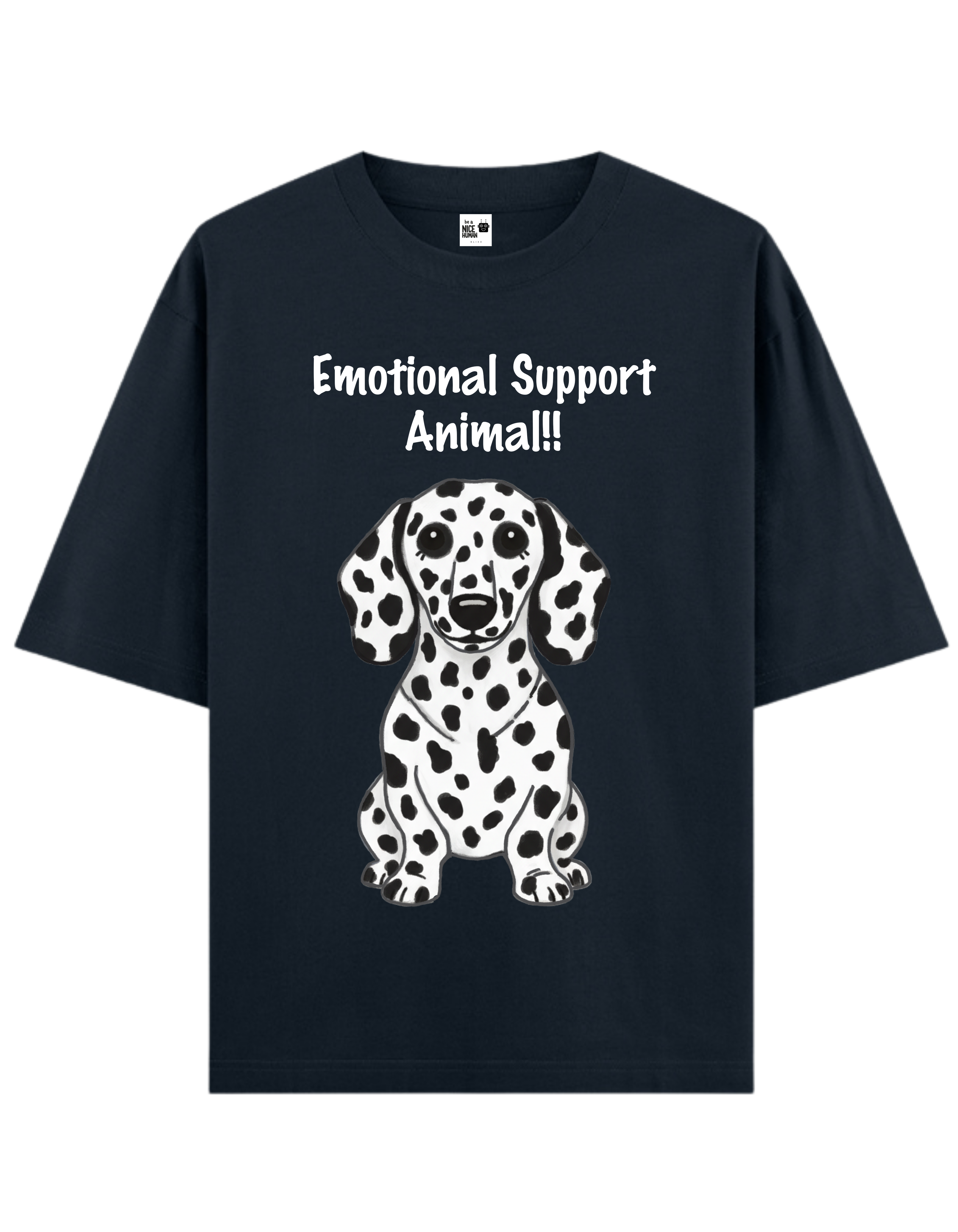 Black & White Dalmatian Unisex Oversized T-Shirt