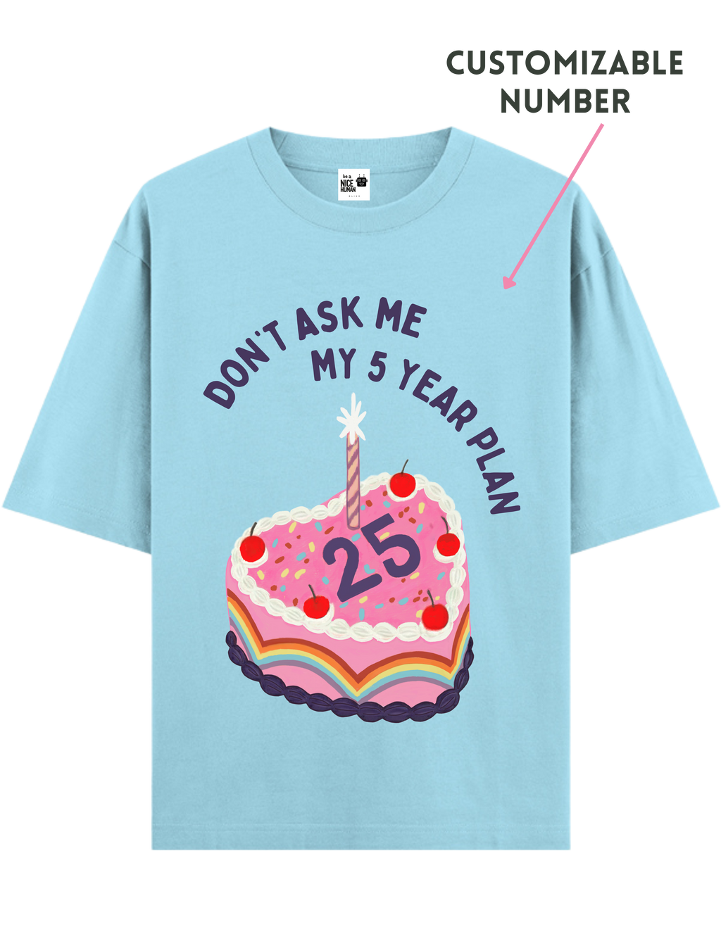 Personalized Heart Cake with Rainbow Flare Unisex T-Shirt