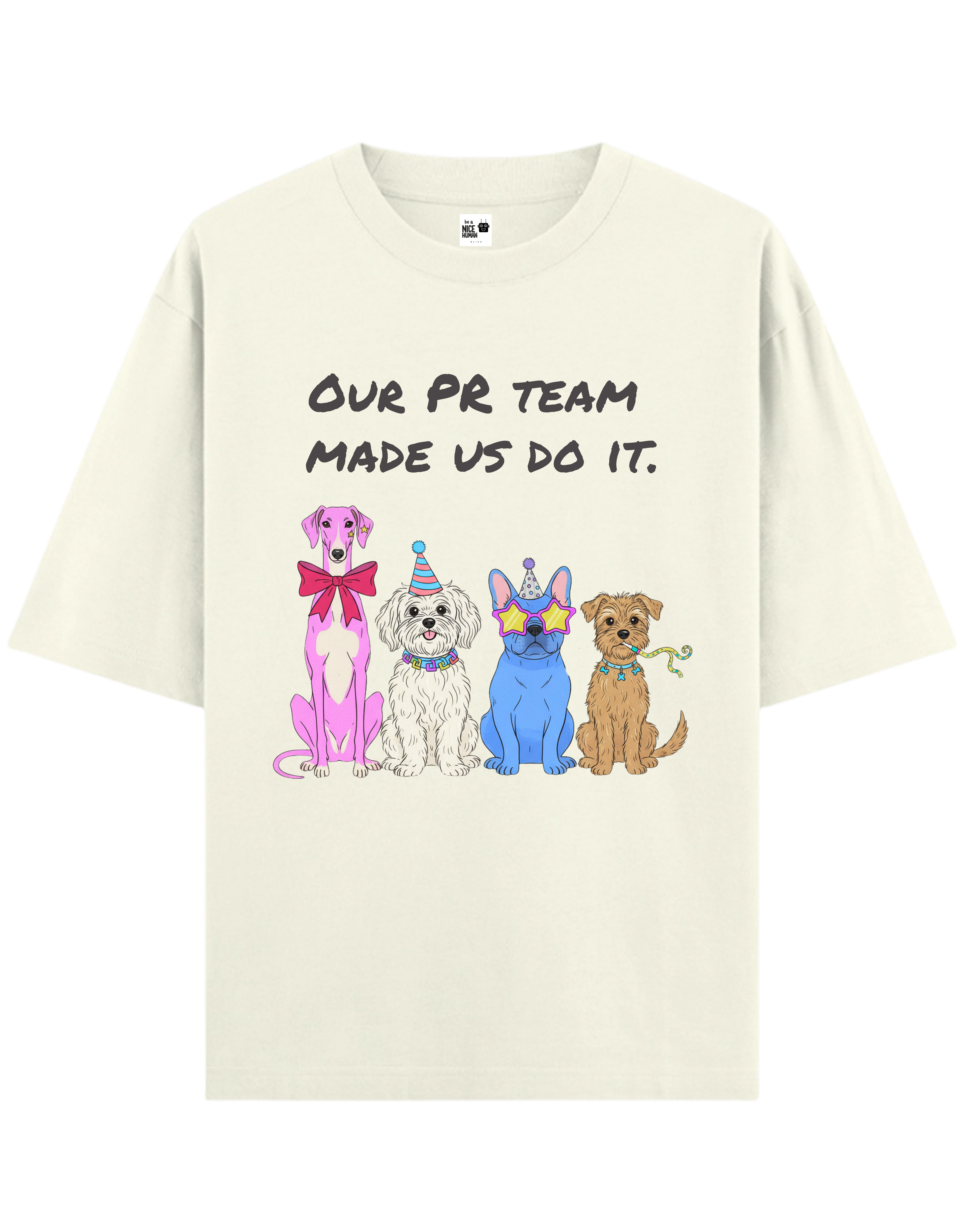 The Four Party Dogs Unisex Oversized T-Shirt