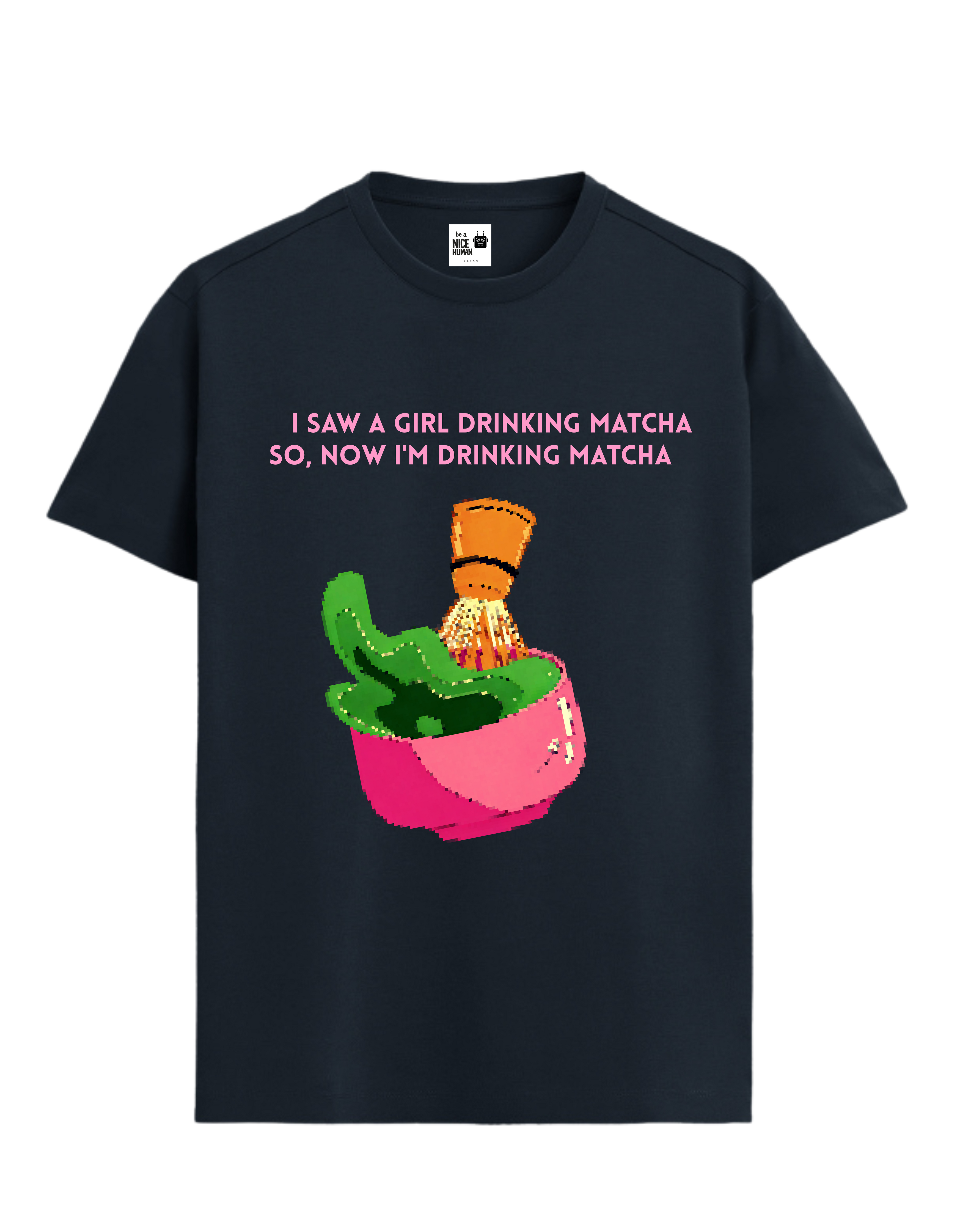Matcha Addict Pixel Graphic Unisex T-Shirt