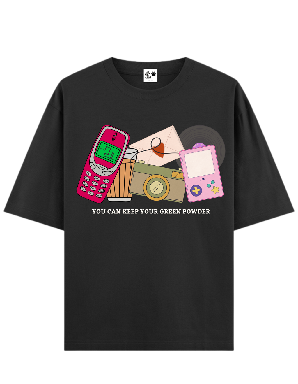 Nostalgia Y2K Anti - Matcha Unisex Oversized T-Shirt