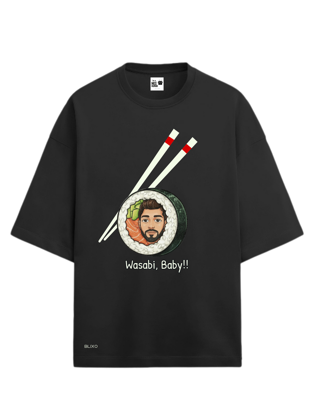 Personalized Face Sushi Roll Unisex Oversized T-Shirt