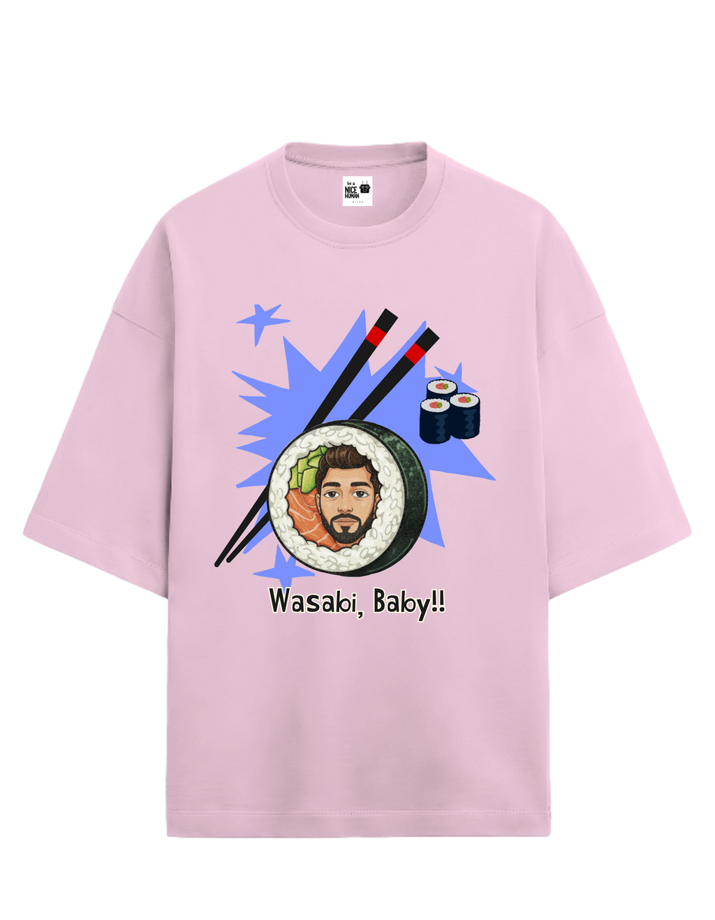 Personalized Face Sushi Roll Unisex Oversized T-Shirt