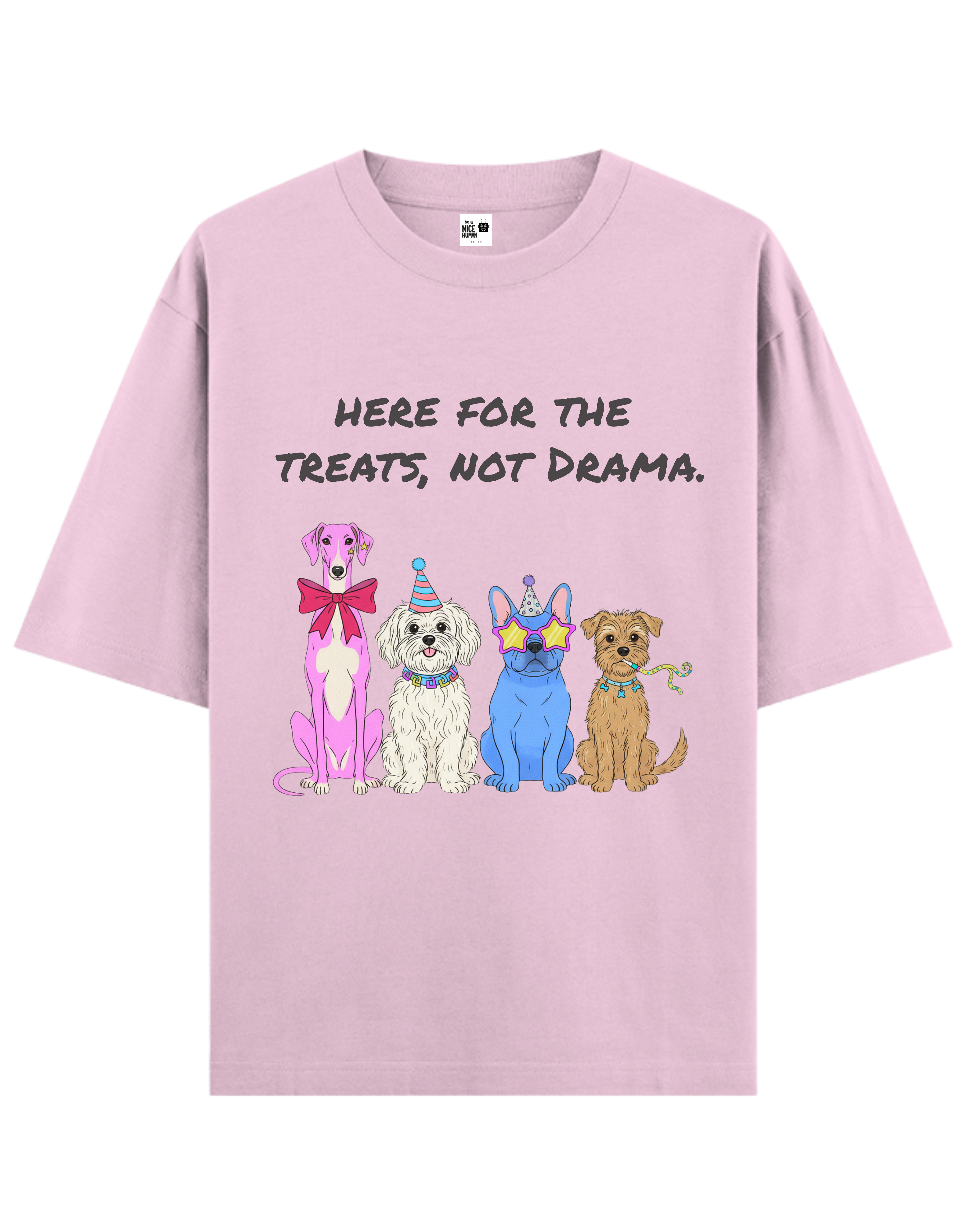 The Four Party Dogs Unisex Oversized T-Shirt