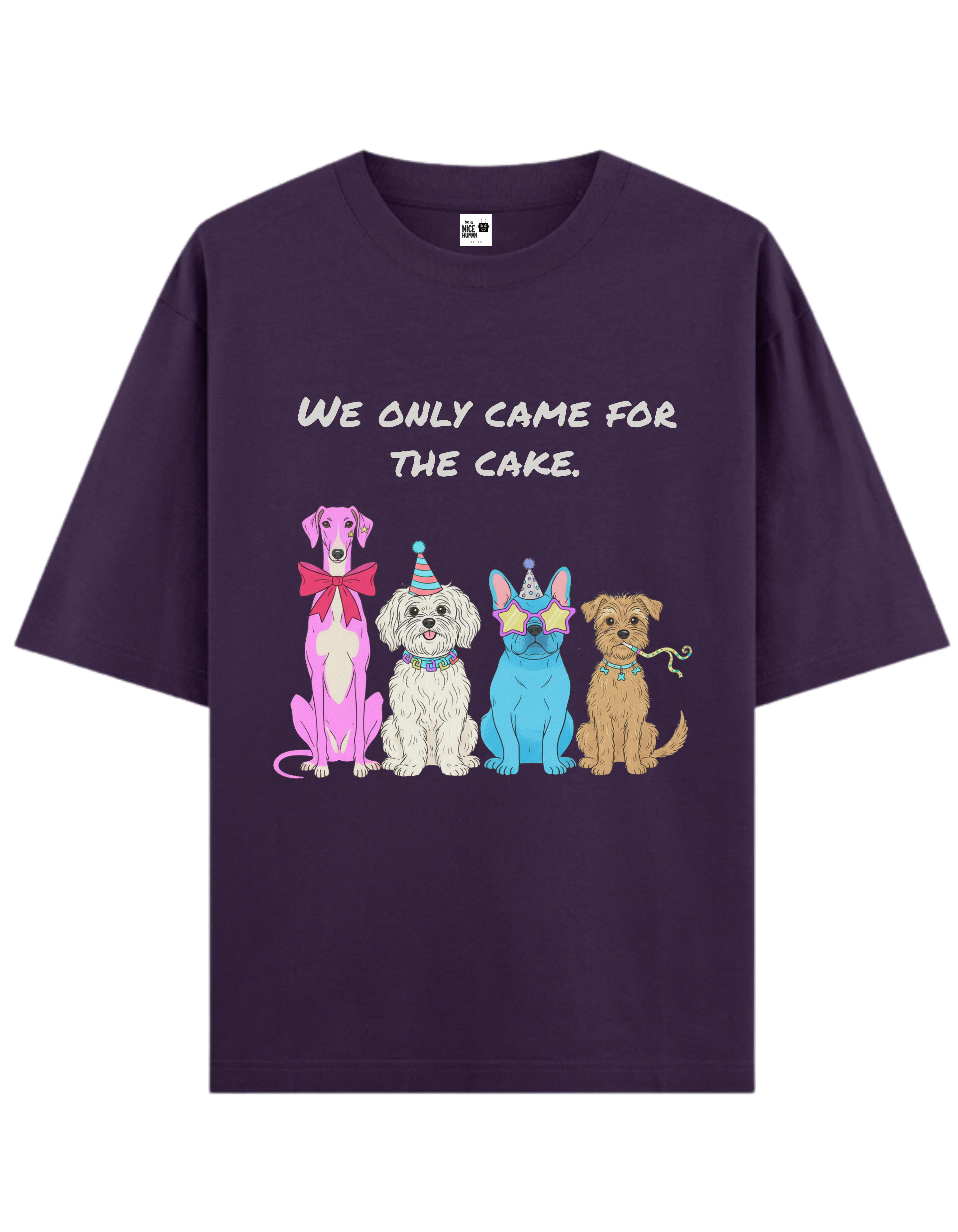 The Four Party Dogs Unisex Oversized T-Shirt