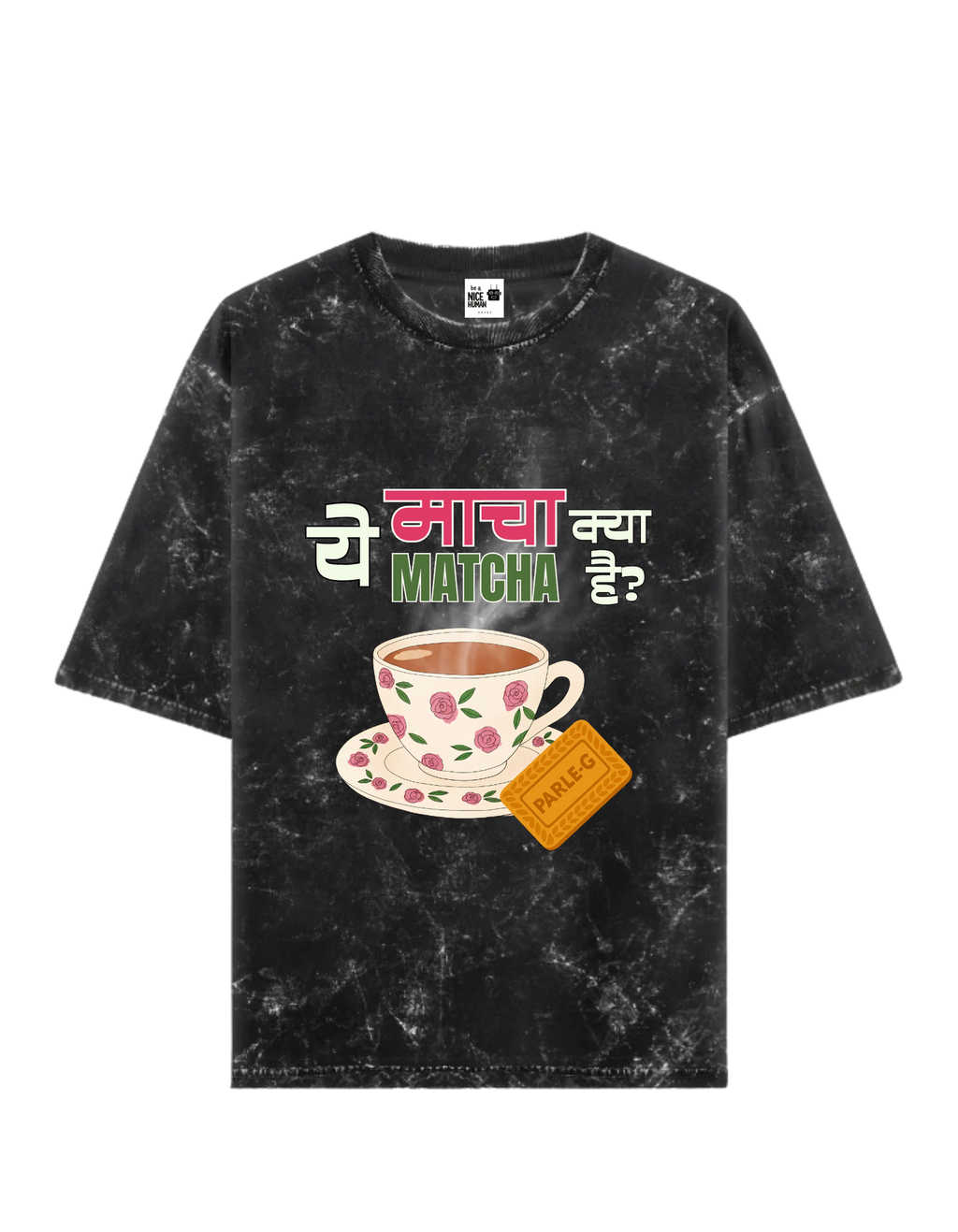 Funny Chai Over Matcha Graphic Washed T-Shirt