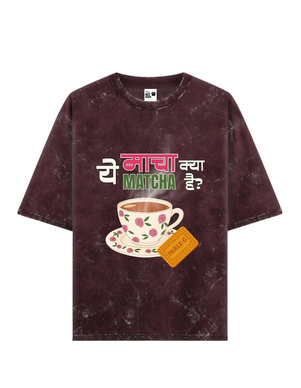 Funny Chai Over Matcha Graphic Washed T-Shirt