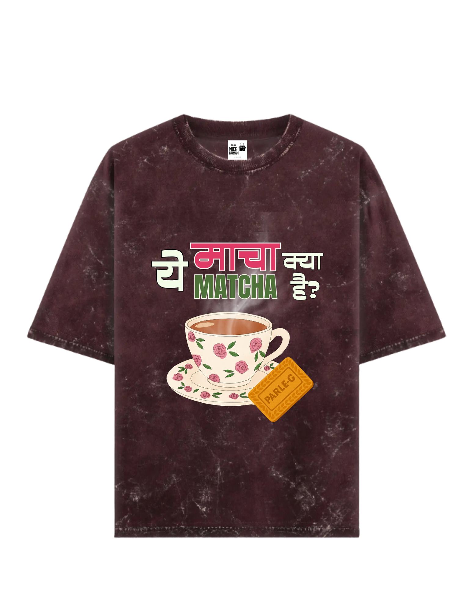 Funny Chai Over Matcha Graphic Washed T-Shirt