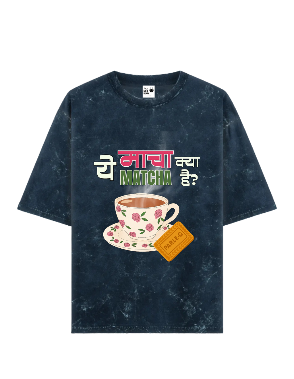 Funny Chai Over Matcha Graphic Washed T-Shirt