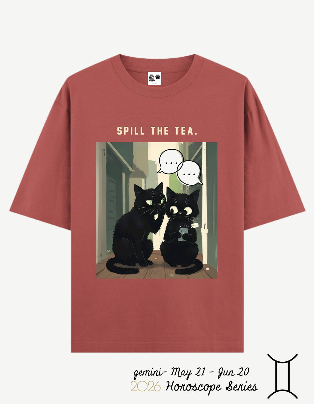 Gemini Zodiac Oversized Fit T-Shirt