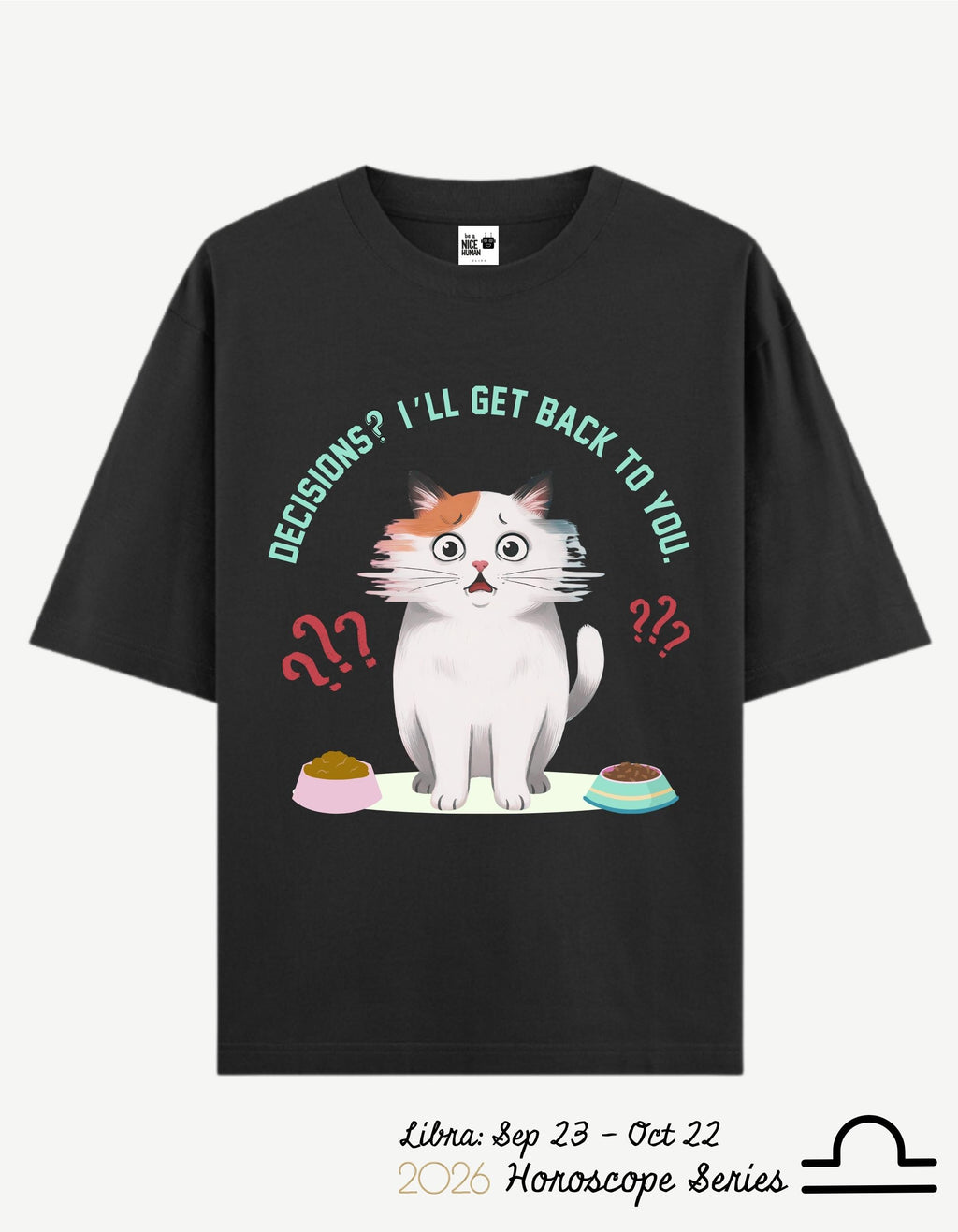 Libra Zodiac Oversized Fit T-Shirt