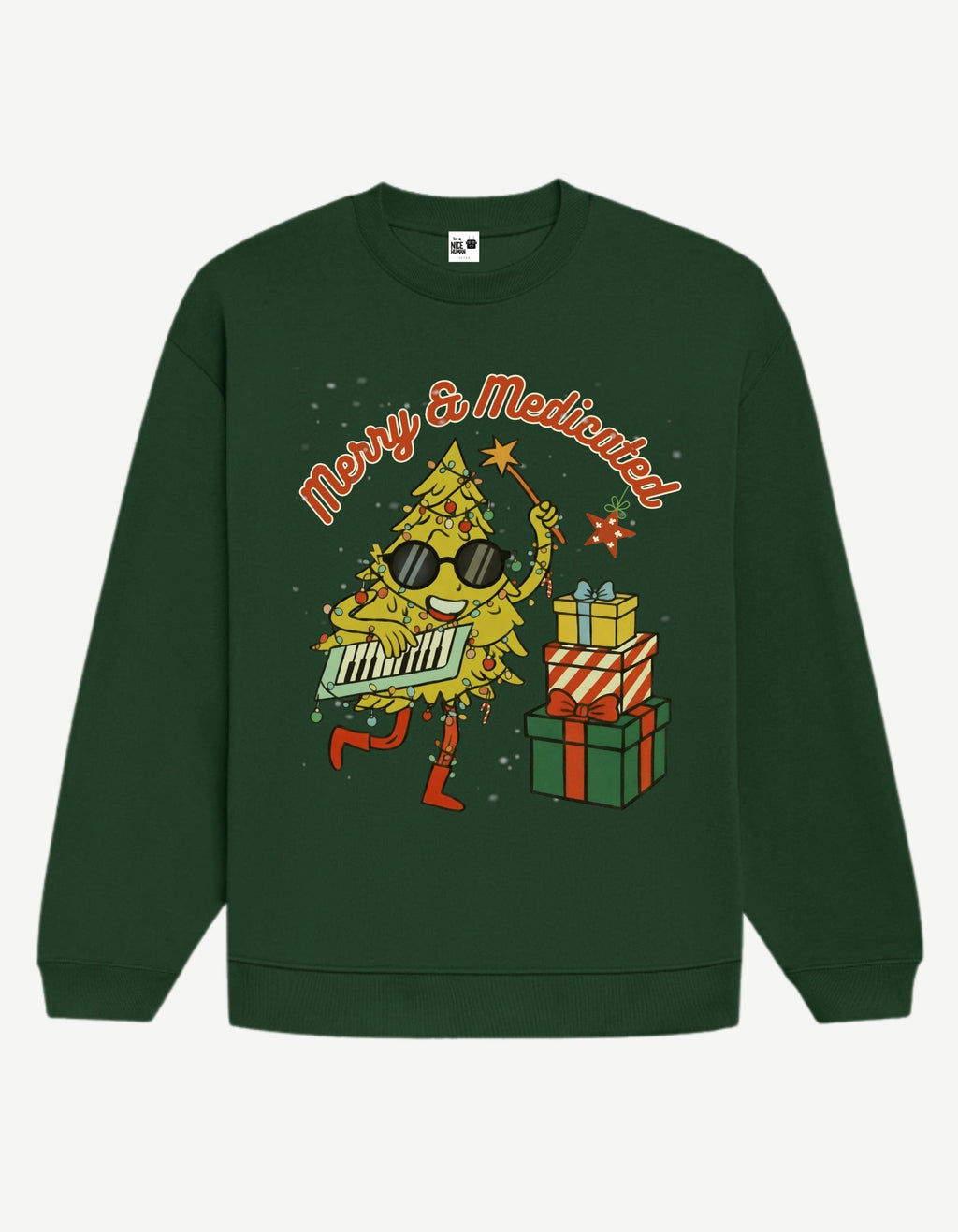 Funny Christmas Sweatshirt (Select Print placement - Front or Back)
