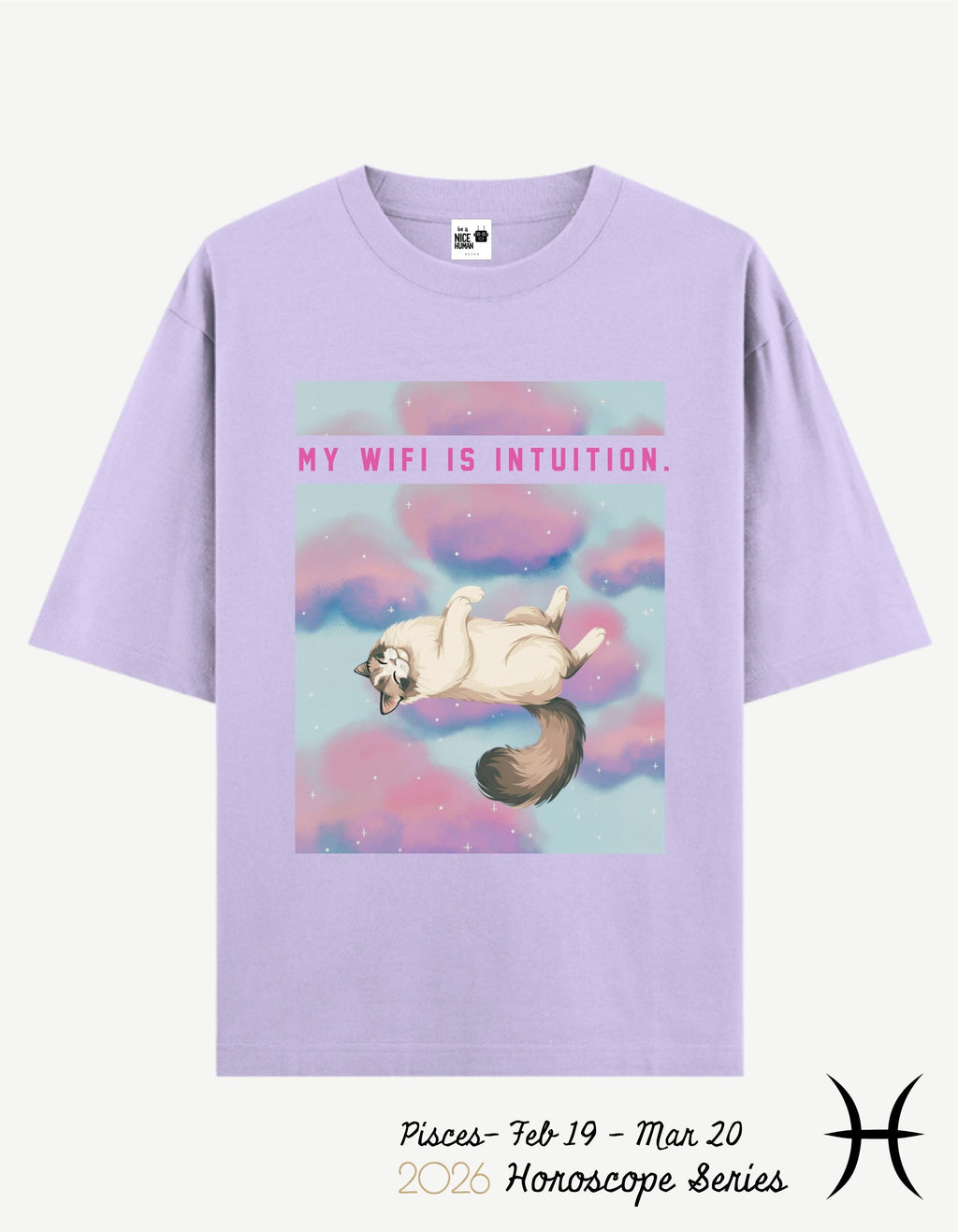 Pisces Zodiac Sign Oversized Fit T-Shirt