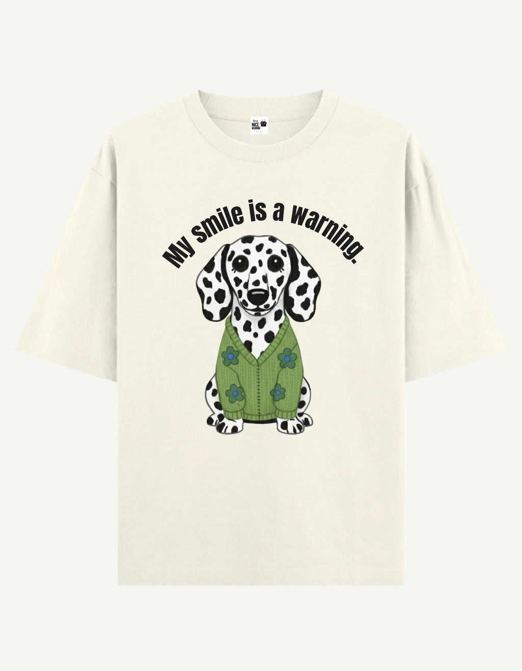 Dog in Green Cardigan T-Shirt