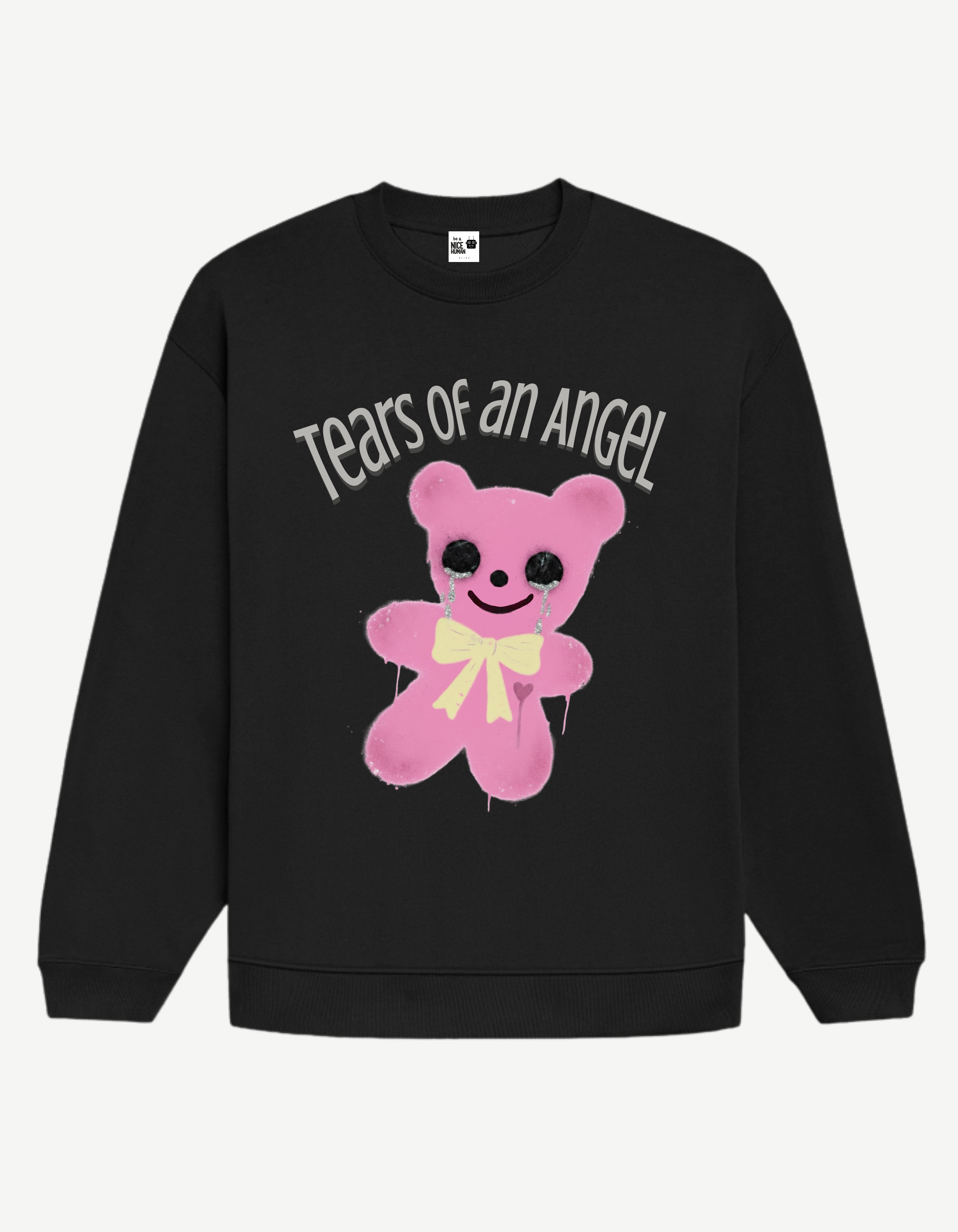 Crying Pink Bear Oversized Sweatshirt